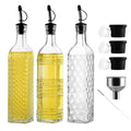 Glass Oil & Vinegar Dispensers Set – 3 Pack