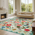 Boho Floral Area Rug 6x9 – Washable, Non-Slip & Soft Low Pile