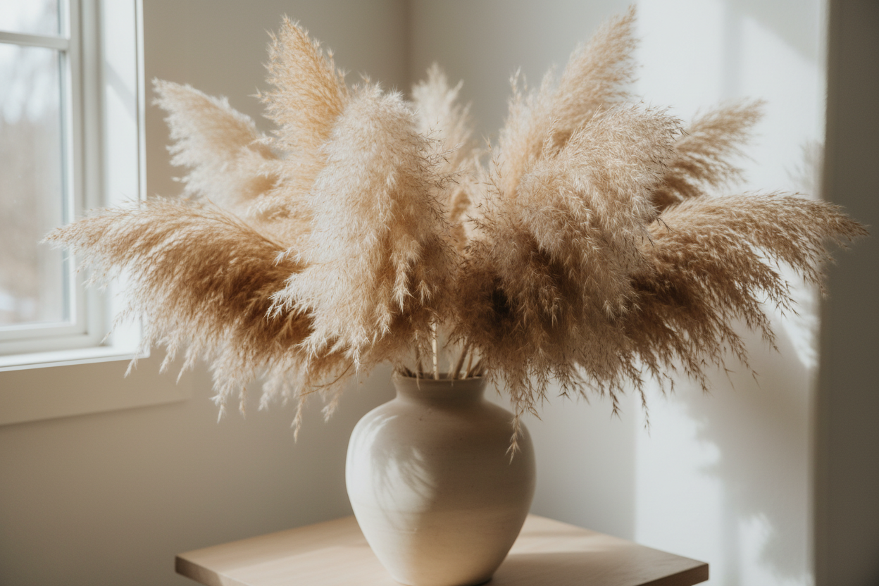 Natural Pampas Grass – 10 Stems 40" | Boho Home Decor