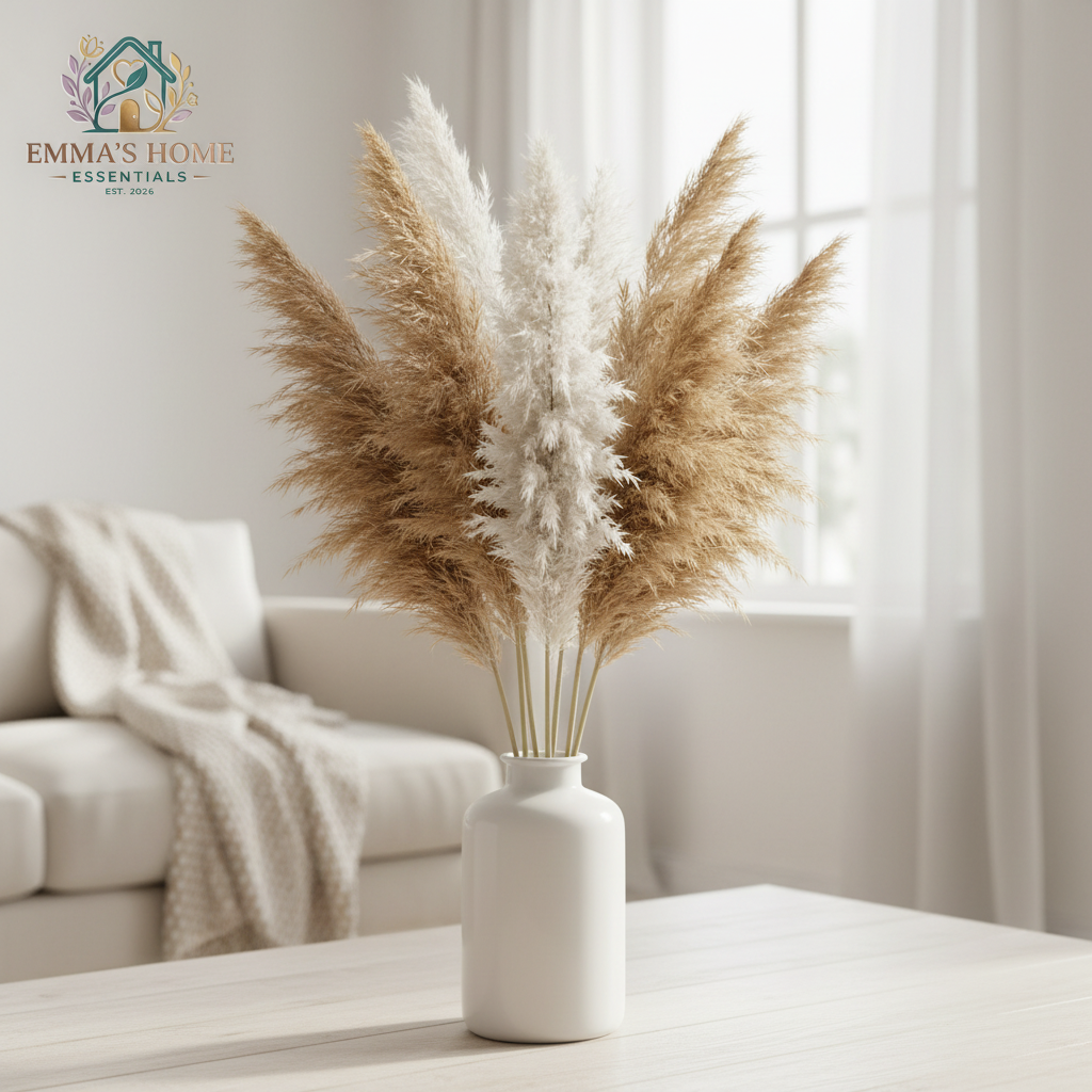 Natural Pampas Grass con logo Emma's Home Essentials